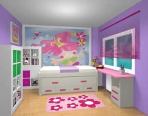 Proyecto 3D dormitorio juvenil