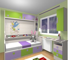 Proyecto 3D dormitorio juvenil