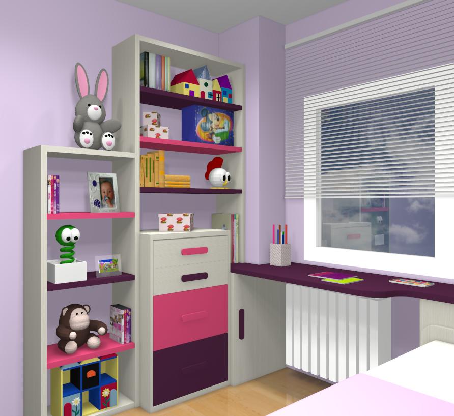 Proyecto 3D dormitorio juvenil