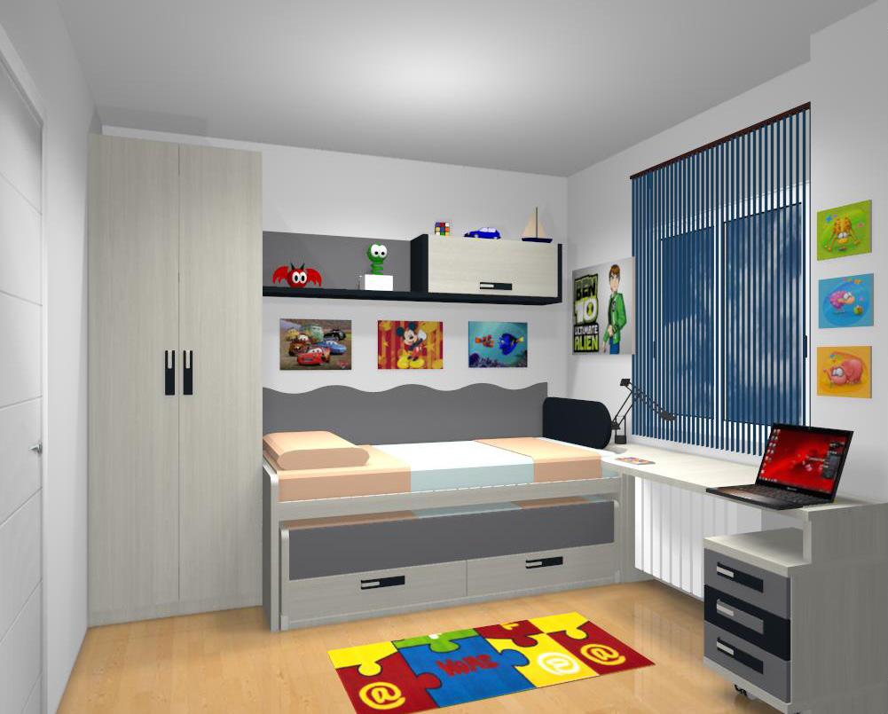 Proyecto 3D dormitorio juvenil