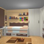 Proyecto 3D dormitorio juvenil