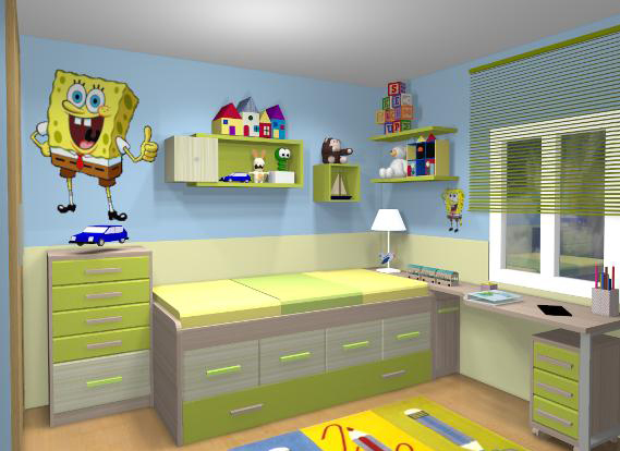 Proyecto 3D dormitorio juvenil