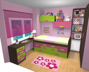 Proyecto 3D dormitorio juvenil