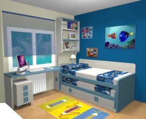 Proyecto 3D dormitorio juvenil