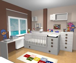 Proyecto 3D dormitorio juvenil