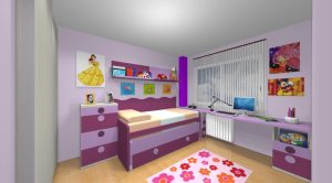 Proyecto 3D dormitorio juvenil