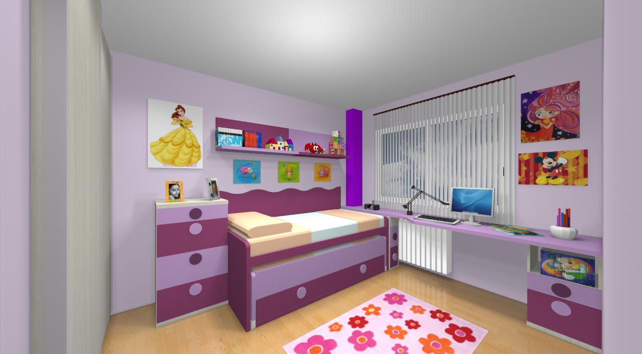 Proyecto 3D dormitorio juvenil