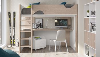 Dormitorio juvenil con literas tren Mercado del Mueble Vivarea Pinto